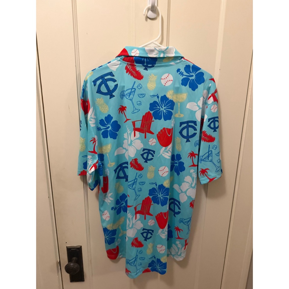 Minnesota Twins Margaritaville Hawaiian Shirt Blue Tropical Baseball Mens Large - Picture 2 of 4